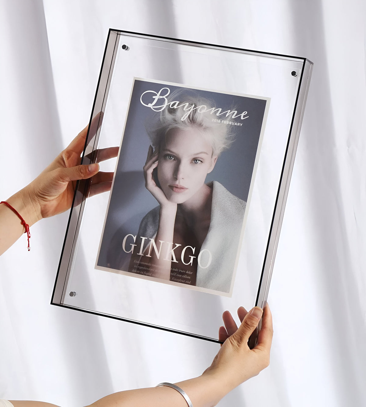 Acrylic Photo Frame | Modern Minimalist Display | Faceted Crystal Shelf