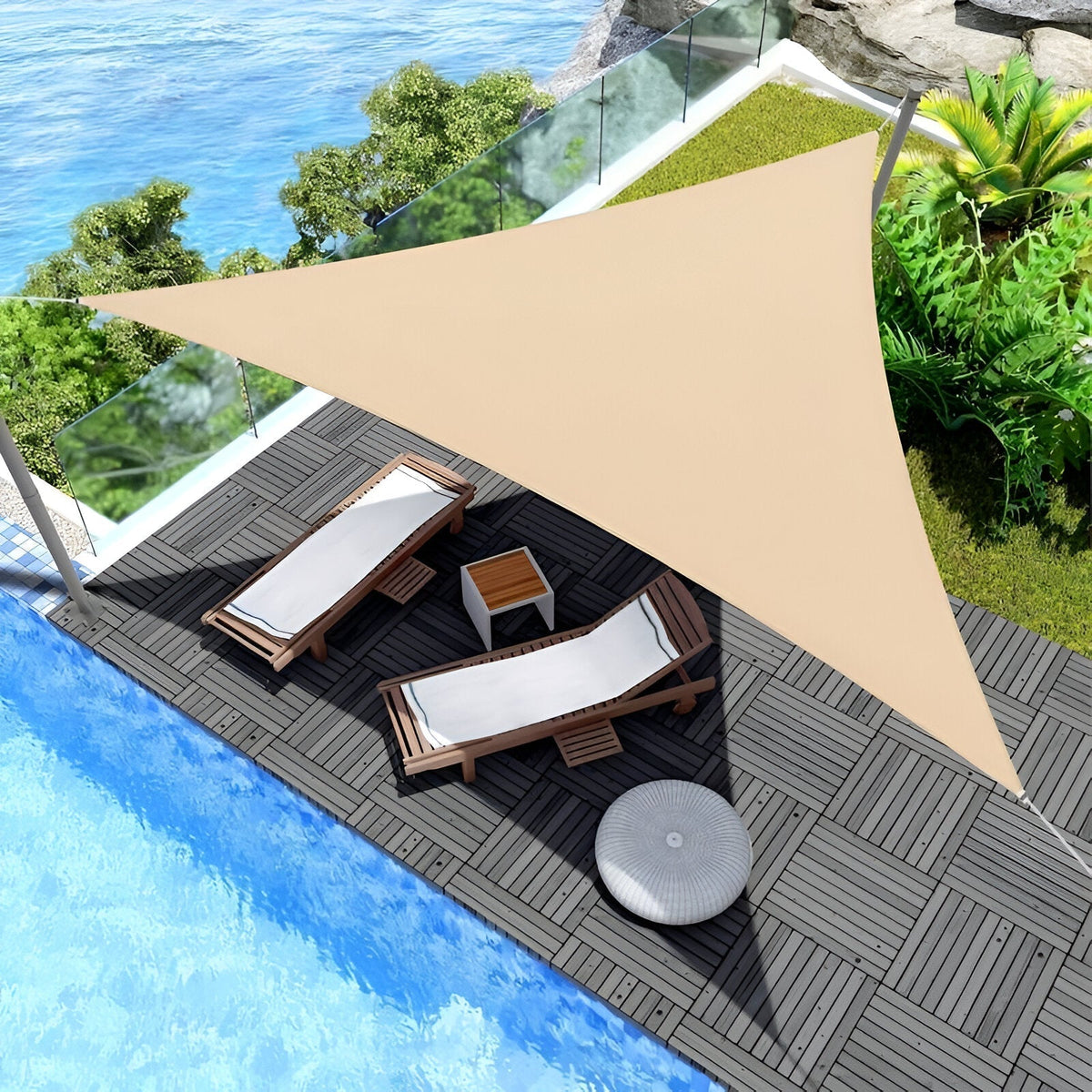 TriBlocker Shade Sail | Waterproof UV-Protect Triangle Design | Soft Furnishing Water-Resistant