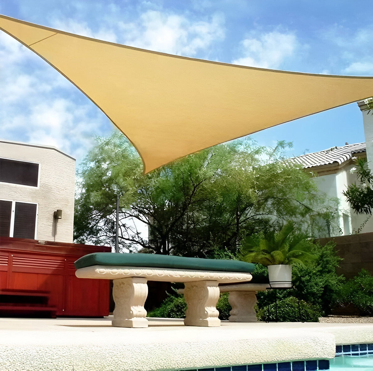 TriBlocker Shade Sail | Waterproof UV-Protect Triangle Design | Soft Furnishing Water-Resistant