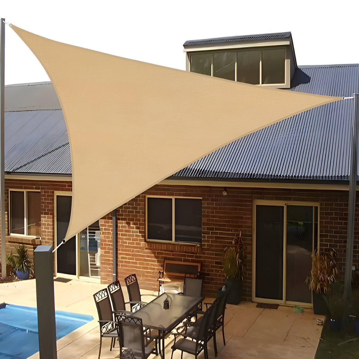 TriBlocker Shade Sail | Waterproof UV-Protect Triangle Design | Soft Furnishing Water-Resistant