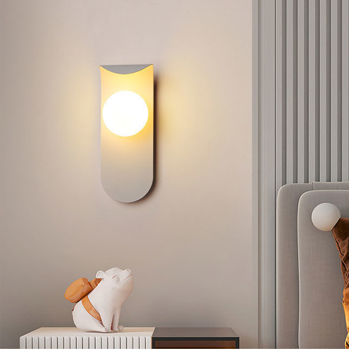 Scandinavian Mount Wall Light | Modern Nordic Design | Glass Iron LED Bedroom