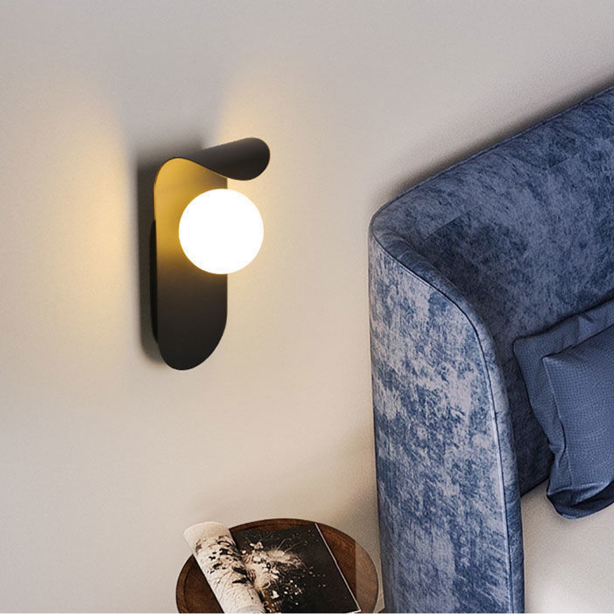 Scandinavian Mount Wall Light | Modern Nordic Design | Glass Iron LED Bedroom