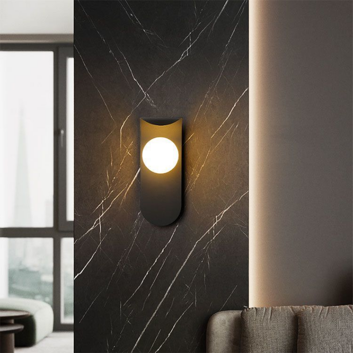 Scandinavian Mount Wall Light | Modern Nordic Design | Glass Iron LED Bedroom