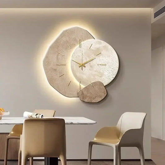 LumoClock | Large Modern Wall Clock | Silent Quartz & LED Light | Clear Acrylic Kitchen