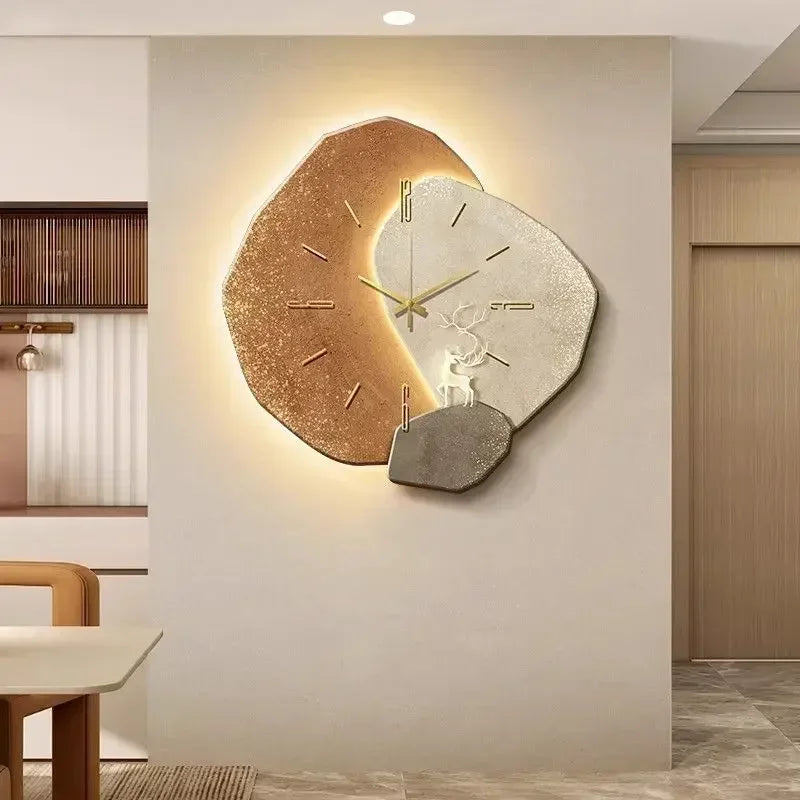 LumoClock | Large Modern Wall Clock | Silent Quartz & LED Light | Clear Acrylic Kitchen