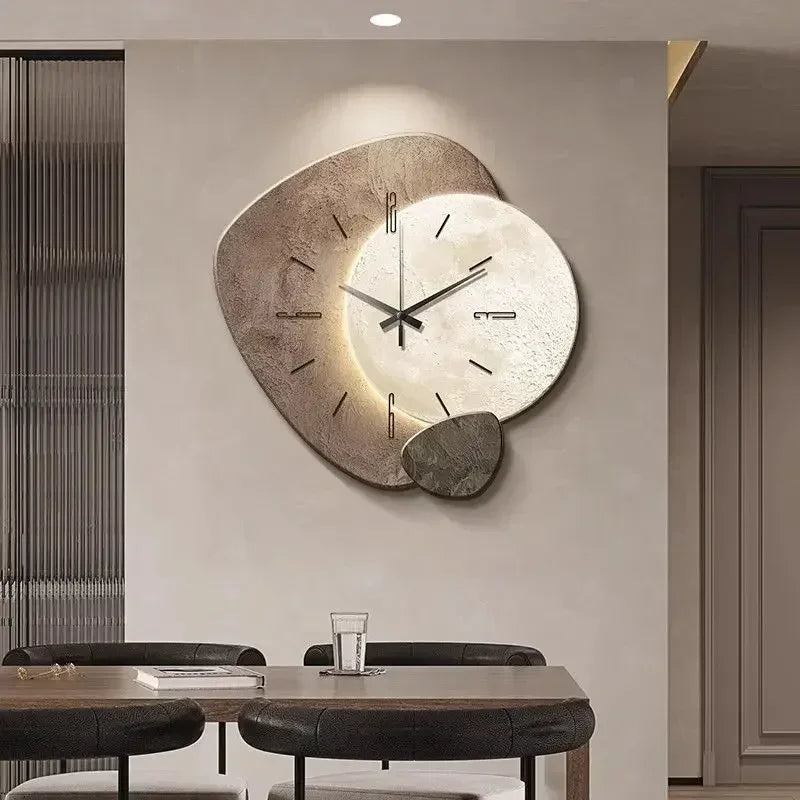LumoClock | Large Modern Wall Clock | Silent Quartz & LED Light | Clear Acrylic Kitchen