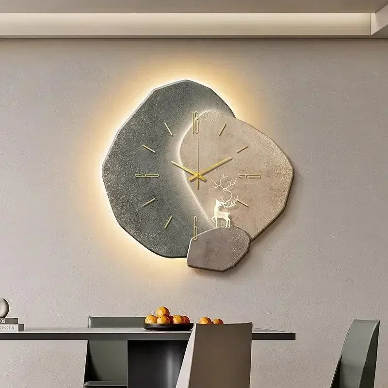 LumoClock | Large Modern Wall Clock | Silent Quartz & LED Light | Clear Acrylic Kitchen