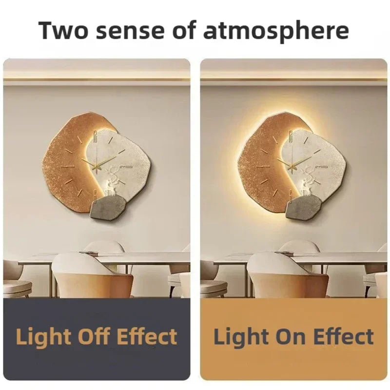 LumoClock | Large Modern Wall Clock | Silent Quartz & LED Light | Clear Acrylic Kitchen