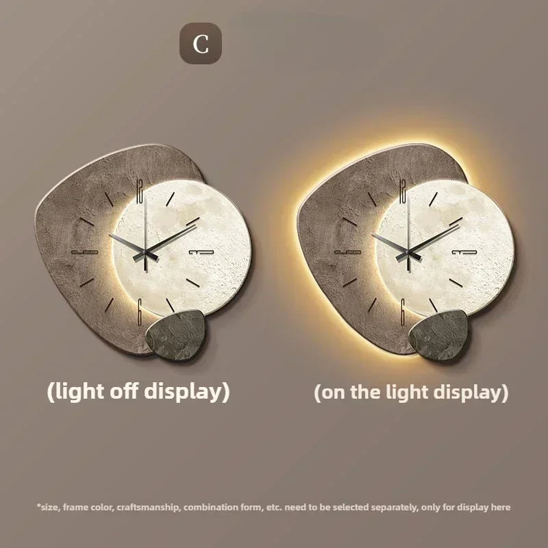 LumoClock | Large Modern Wall Clock | Silent Quartz & LED Light | Clear Acrylic Kitchen