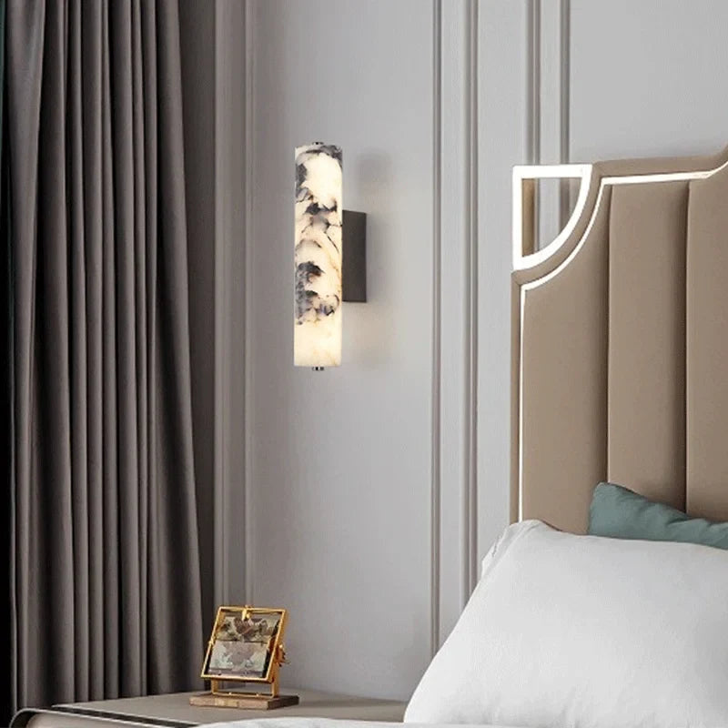 LuxeStone | Italian Style Natural Marble Wall Lamp | Modern Luxury Sconce | Wall Light LED