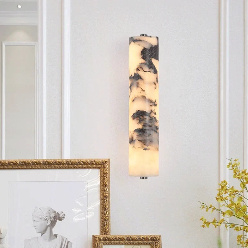 LuxeStone | Italian Style Natural Marble Wall Lamp | Modern Luxury Sconce | Wall Light LED