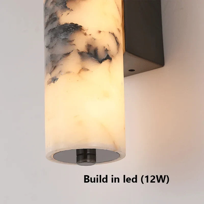 LuxeStone | Italian Style Natural Marble Wall Lamp | Modern Luxury Sconce | Wall Light LED