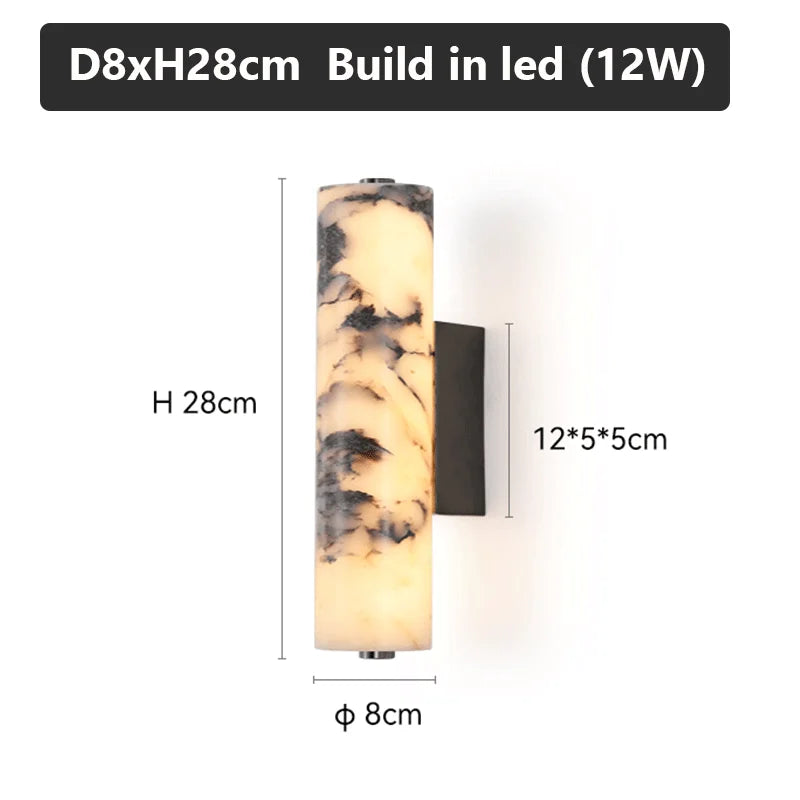 LuxeStone | Italian Style Natural Marble Wall Lamp | Modern Luxury Sconce | Wall Light LED