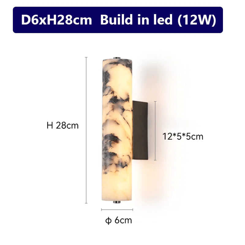 LuxeStone | Italian Style Natural Marble Wall Lamp | Modern Luxury Sconce | Wall Light LED