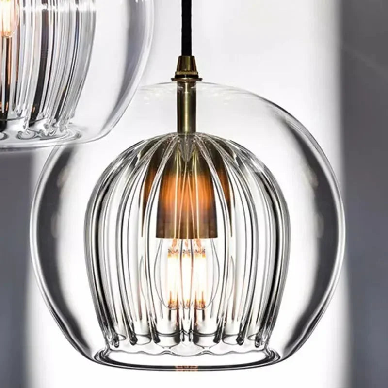 Modern Glass Pendant Light | Elegant Ambient Lighting | Metal Dining Room