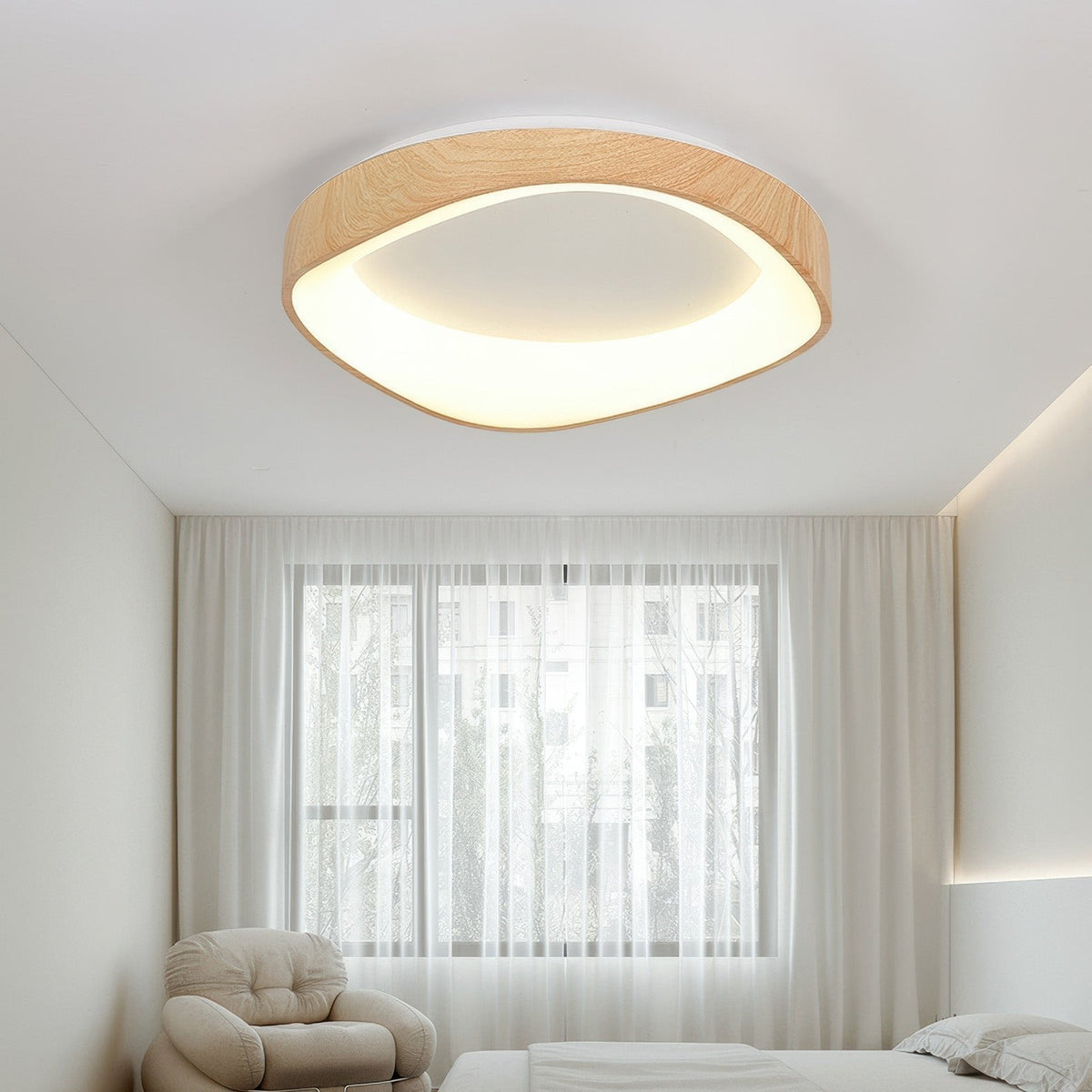 Nordic Artistic Wood Grain Ceiling Light | LED Waterproof Adjustable Bedroom