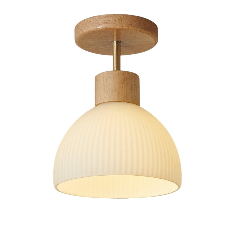 Ailse Ceiling Lamp | Natural Wood & Glass LED Fixture | Ceiling Light Bedroom