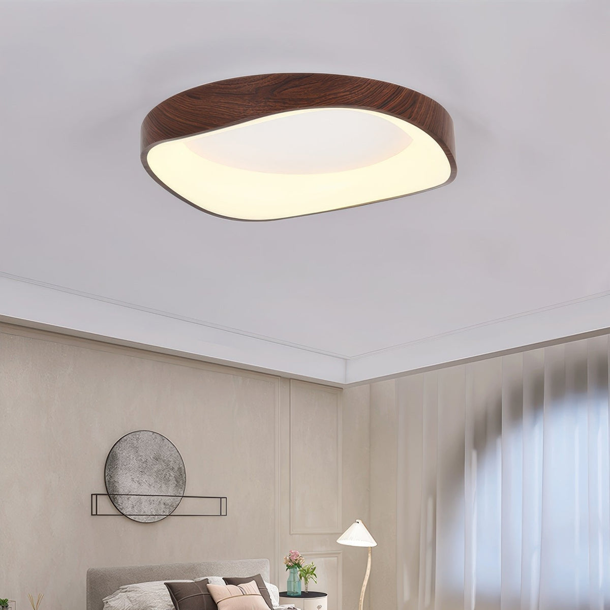 Nordic Artistic Wood Grain Ceiling Light | LED Waterproof Adjustable Bedroom
