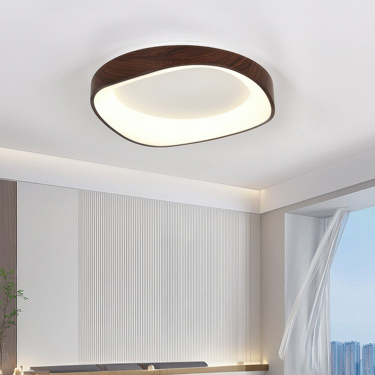 Nordic Artistic Wood Grain Ceiling Light | LED Waterproof Adjustable Bedroom