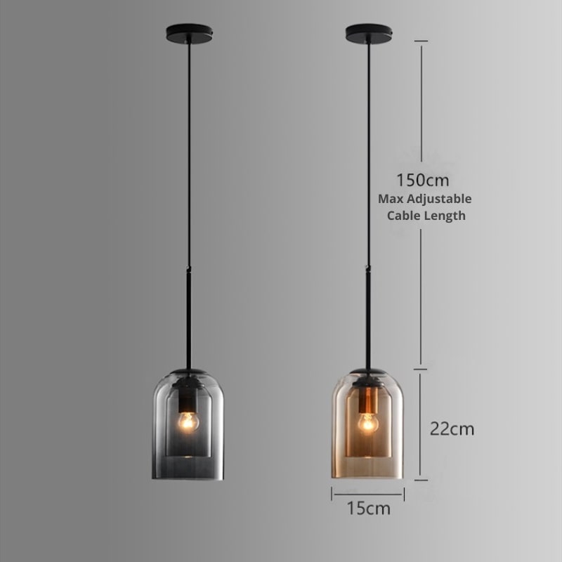 Glass Pendant Light | Modern Nordic Hanging Lamp | Iron Dining Room