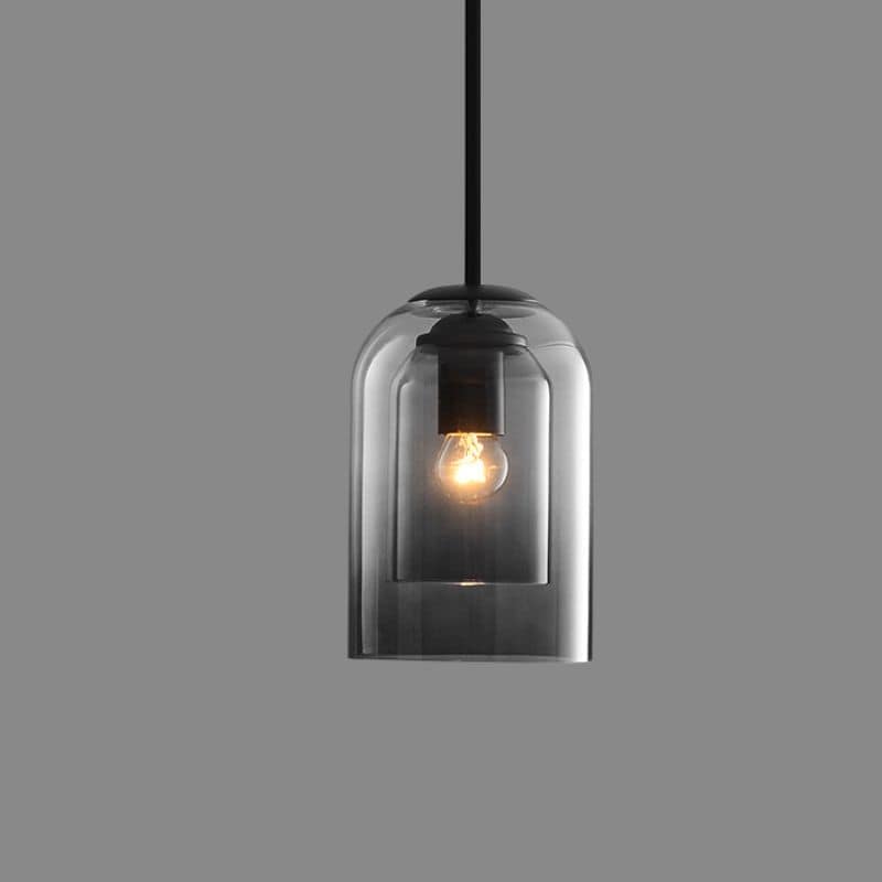 Mica Mid-Century Pendant Lamp | Double Glass Shade | Pendant Light Iron Mid-century Dining Room