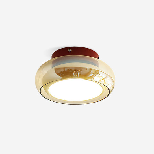 June Retro Glass Flush Mount Ceiling Light | LED Indoor Lamp | Clear Acrylic Nordic Art Deco