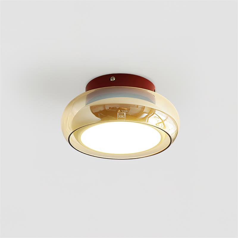 June Retro Glass Flush Mount Ceiling Light | LED Indoor Lamp | Clear Acrylic Nordic Art Deco