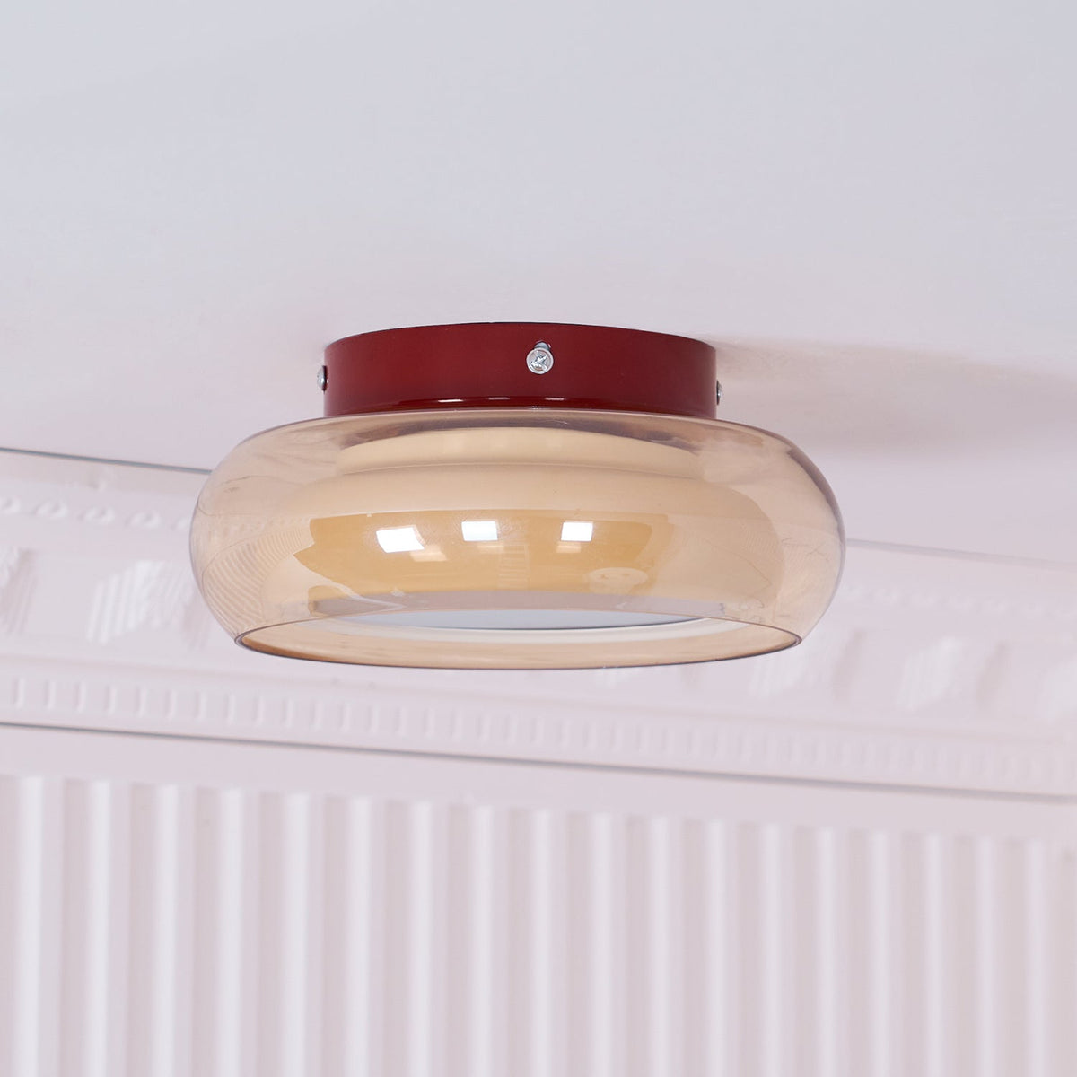 June Retro Glass Flush Mount Ceiling Light | LED Indoor Lamp | Clear Acrylic Nordic Art Deco
