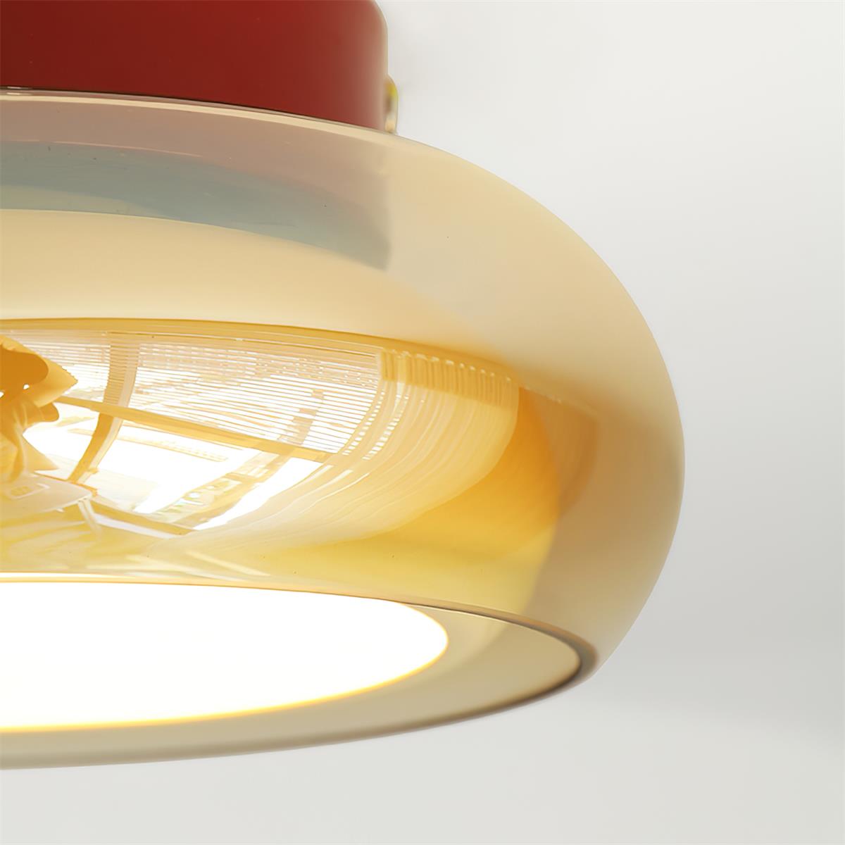 June Retro Glass Flush Mount Ceiling Light | LED Indoor Lamp | Clear Acrylic Nordic Art Deco