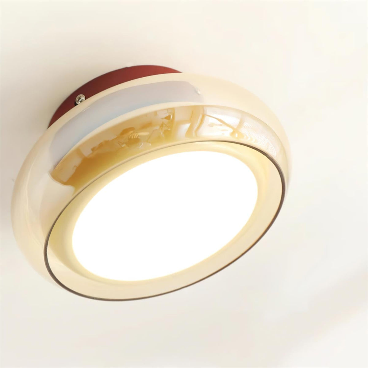 June Retro Glass Flush Mount Ceiling Light | LED Indoor Lamp | Clear Acrylic Nordic Art Deco