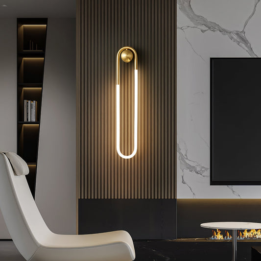 Modern LED Wall Light | Brass & Black Minimalist Wall Lamp | Clear Acrylic Nordic Bedroom