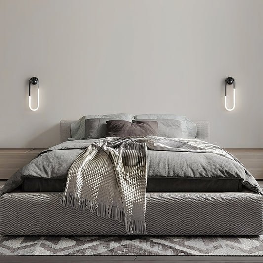 Modern LED Wall Light | Brass & Black Minimalist Wall Lamp | Clear Acrylic Nordic Bedroom