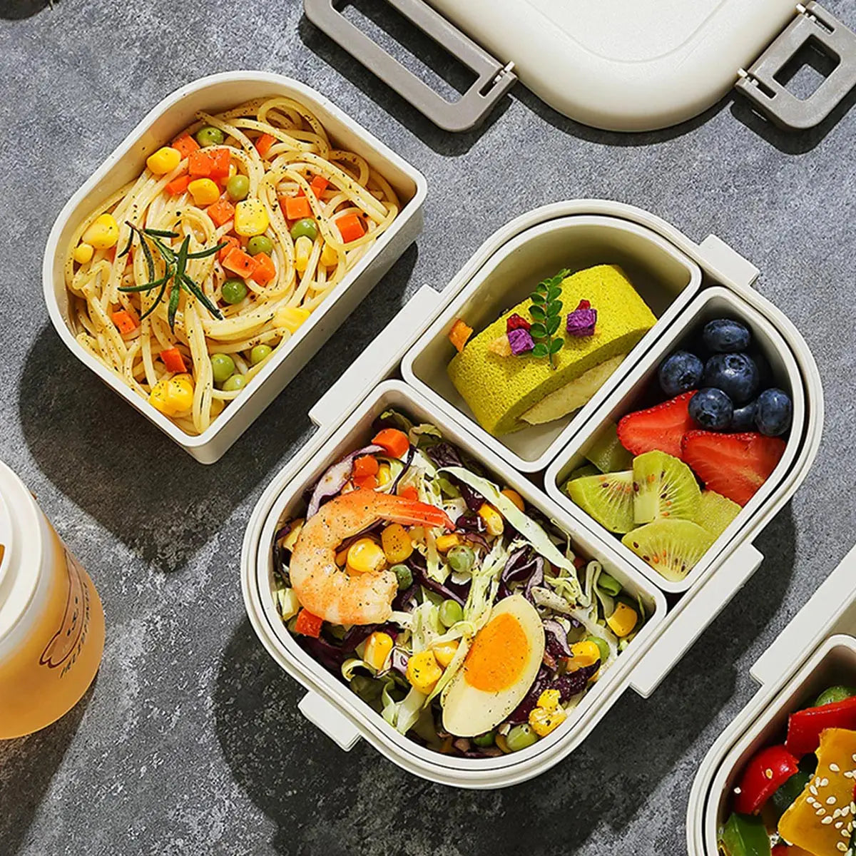 FreshMate | Portable Bento Lunch Box | Leak-Proof with 3 Compartments | Kitchen Essential