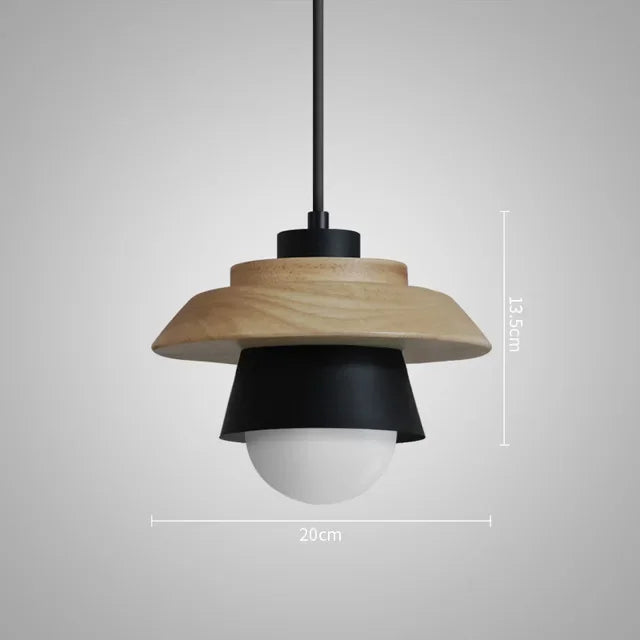 Nordic Wood Pendant Light | Colourful Macaron Design | Dining Room