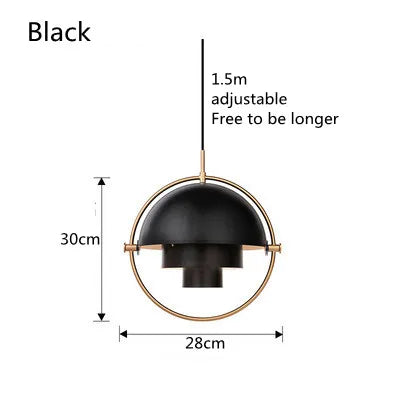 Modern Nordic Pendant Light | Sculptural Metal Suspension Lamp | Adjustable Dining Room