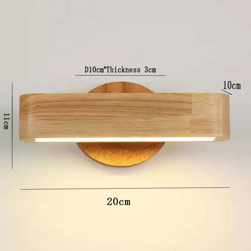 Rotating Wall Lamp | Japanese Solid Wood & Aluminium Design | Wall Light Adjustable Bedroom