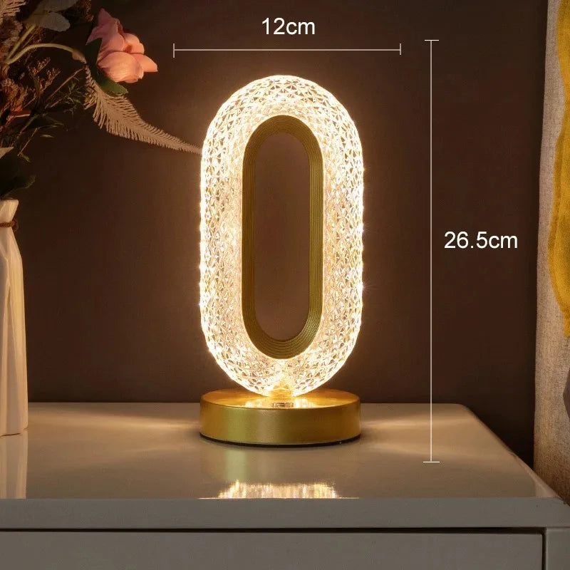 Stellora | 3D Crystal LED Night Light | Rechargeable Touch Dimming Lamp | Clear Acrylic Bedside