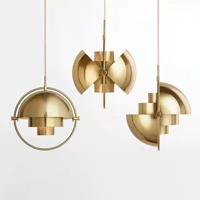 Modern Nordic Pendant Light | Sculptural Metal Suspension Lamp | Adjustable Dining Room