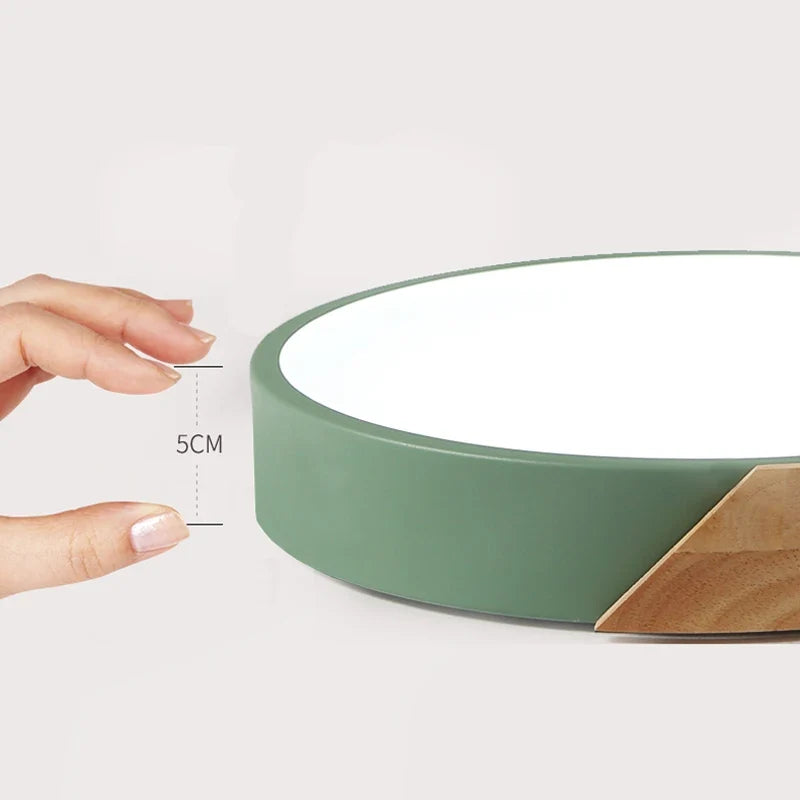 LED Ceiling Light | Modern Nordic Wooden Design | Wood Metal Dimmable Remote Bedroom