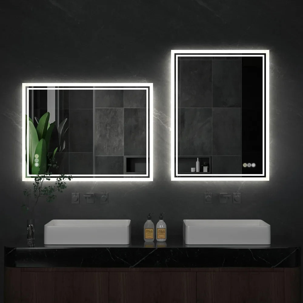 LuvoGlow | LED Bathroom Mirror | Frameless Dimmable with Anti-Fog | Anti-Fog