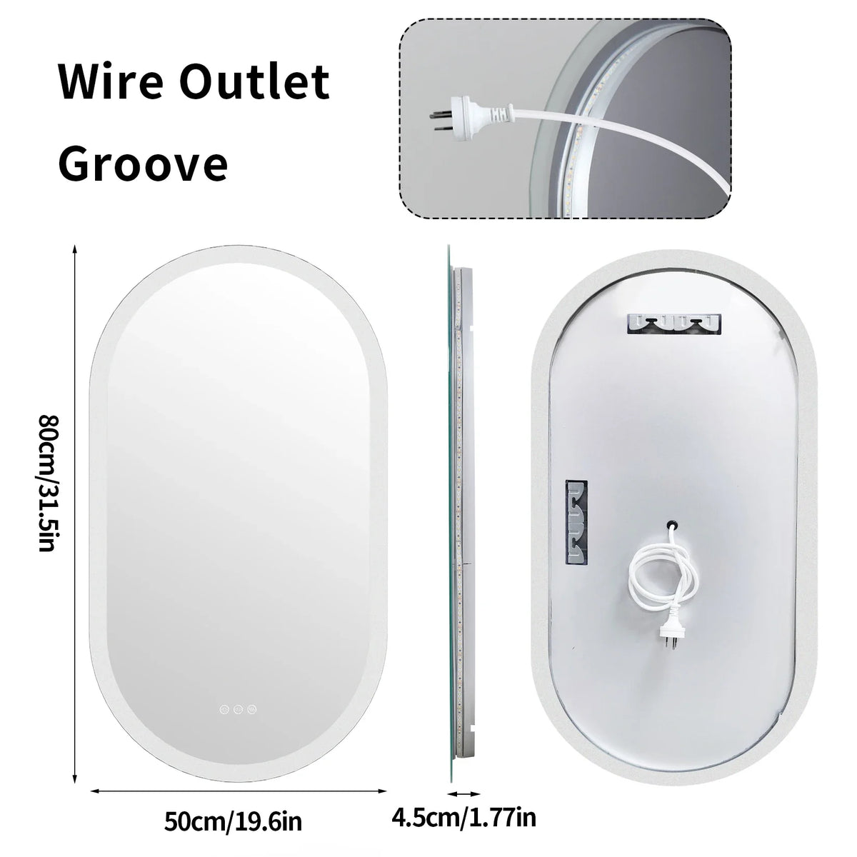 LumoOval | Oval LED Bathroom Mirror | Anti-Fog & Dimmable Backlit Design | Touch Control