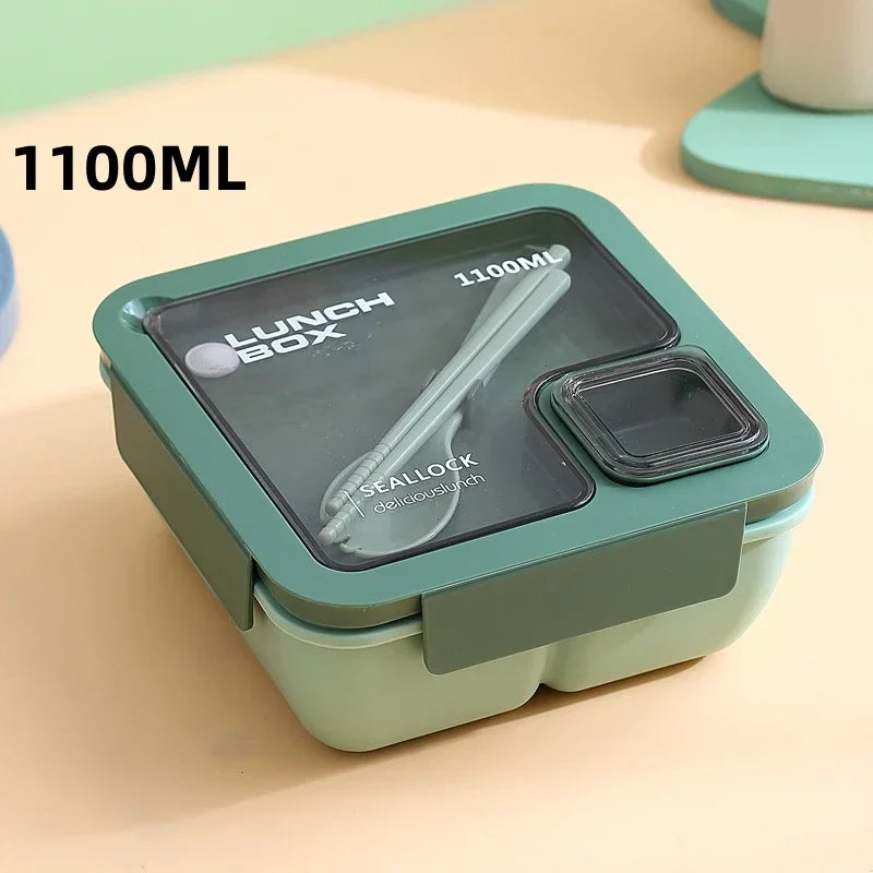 BentoGo Lunch Box | Portable Leak-Proof Bento with Cutlery | Microwave & Dishwasher Safe