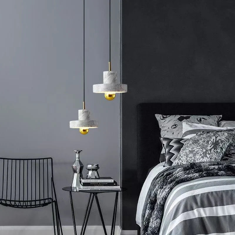 Marble Pendant Lamp | Natural Stone Postmodern Design | Pendant Light Dining Room