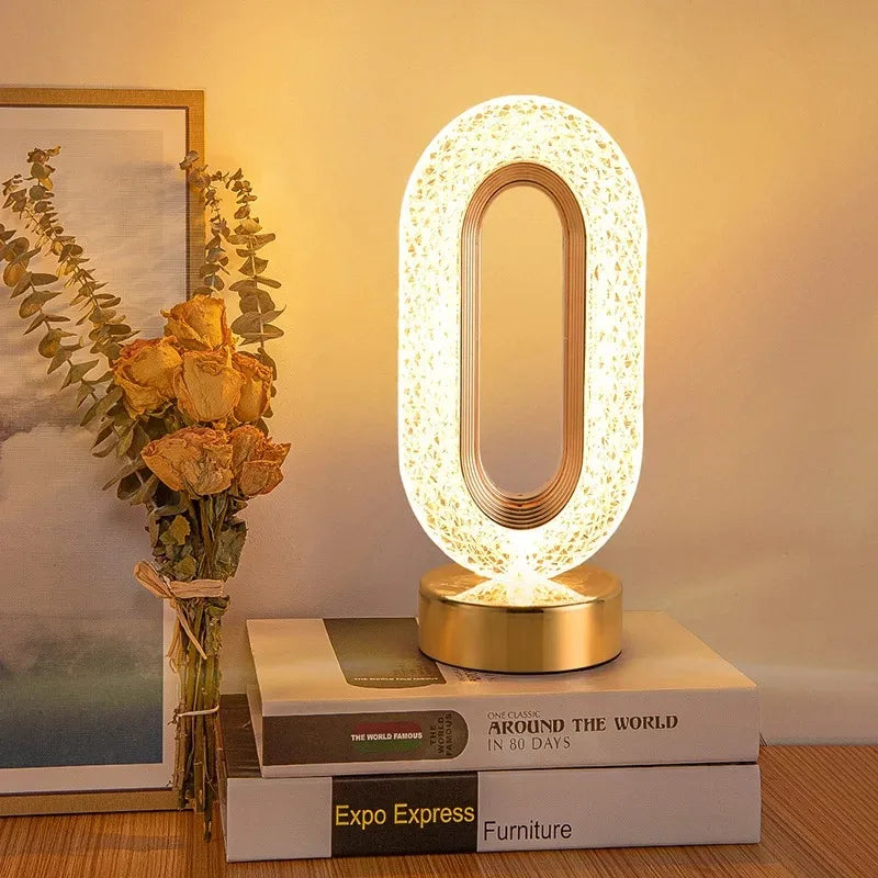 Stellora | 3D Crystal LED Night Light | Rechargeable Touch Dimming Lamp | Clear Acrylic Bedside