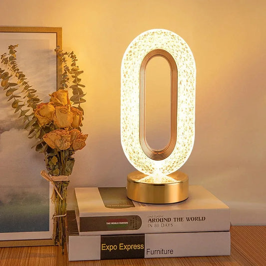 Stellora | 3D Crystal LED Night Light | Rechargeable Touch Dimming Lamp | Clear Acrylic Bedside