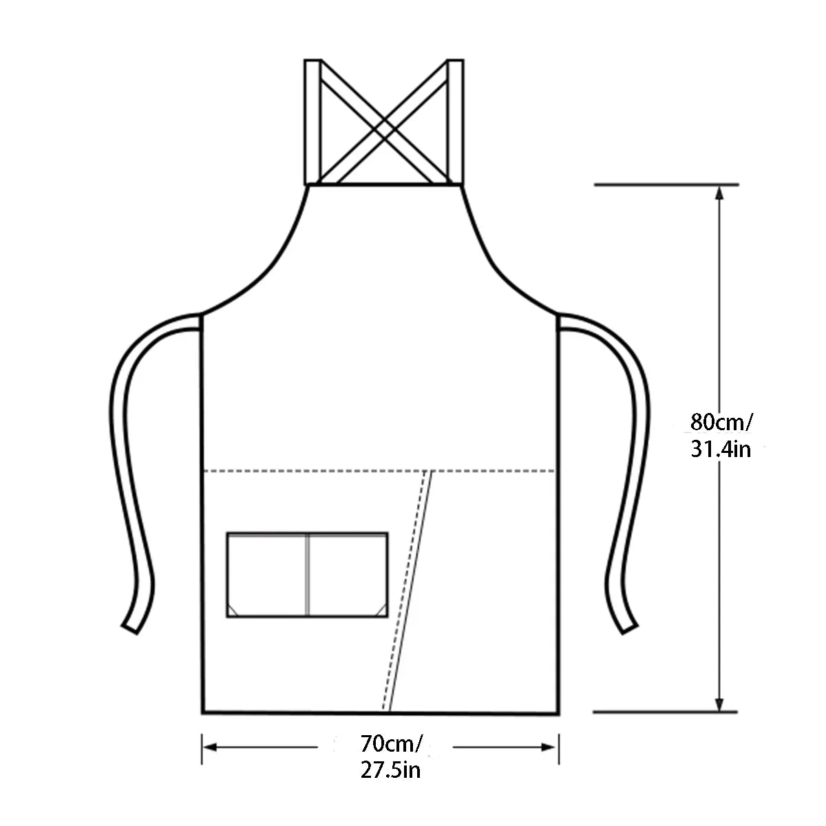WorkEase | Waterproof Canvas Apron | Split Skirt Design with Pockets | Kitchen Essential