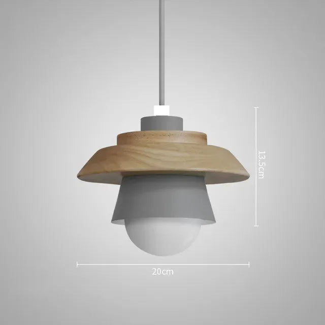 Nordic Wood Pendant Light | Colourful Macaron Design | Dining Room