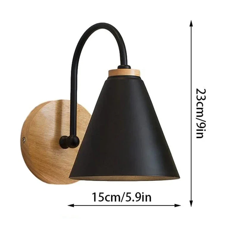 Nordic Beam | Scandinavian Wood & Iron Wall Light | Bedroom