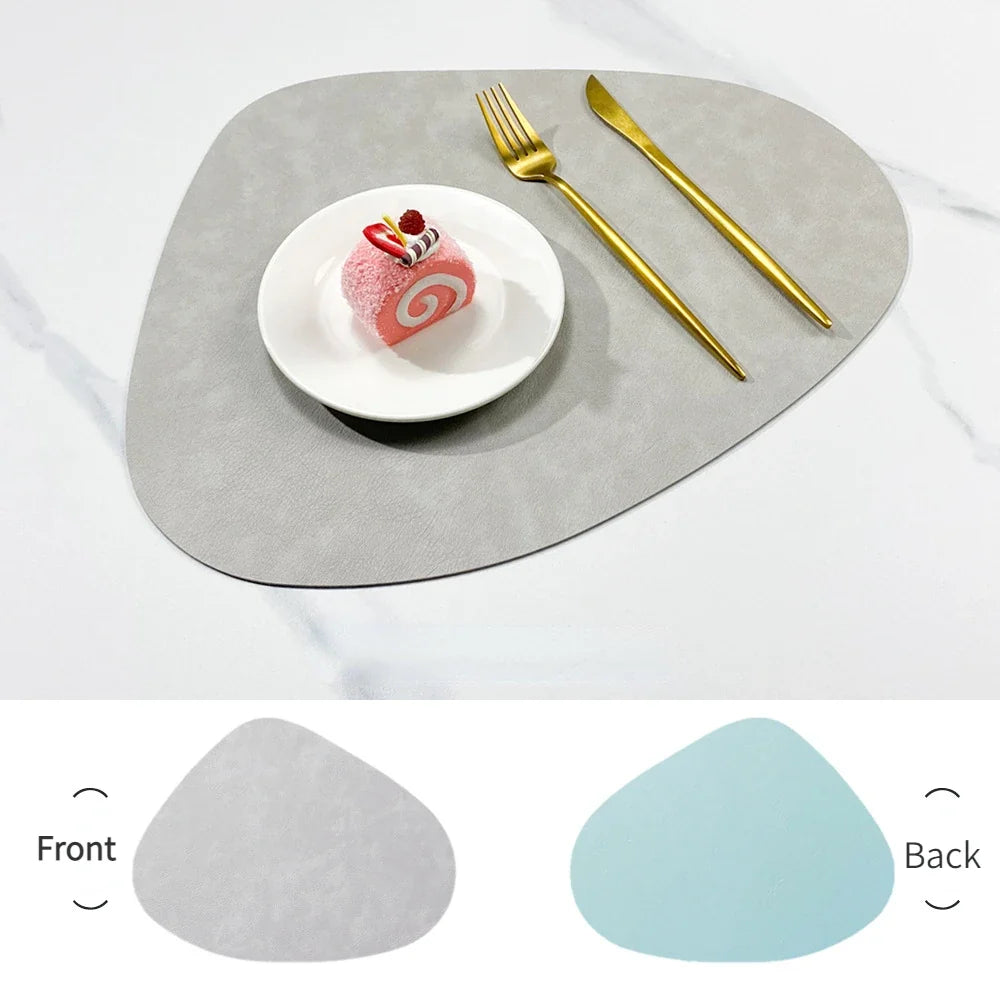 NordicDrop | Double-Sided Faux Leather Placemats | Non-Slip & Heat Resistant | Mat Non-Slip