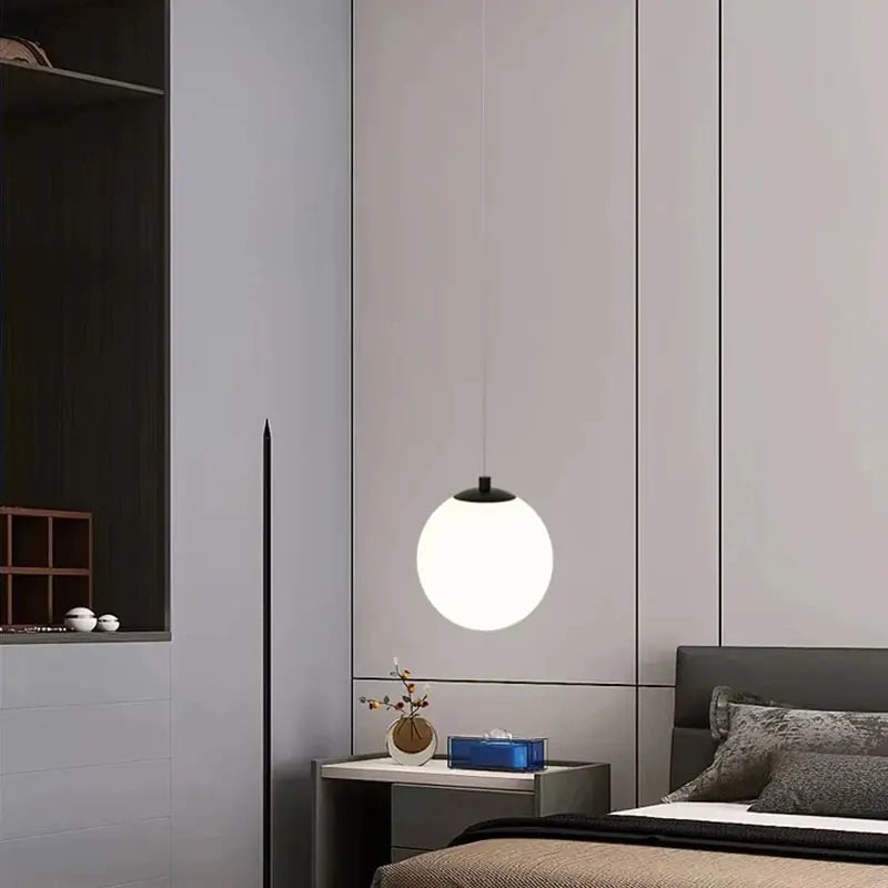 Luna Pendant Light | Nordic Modern Glass Globe Design | Metal Dining Room